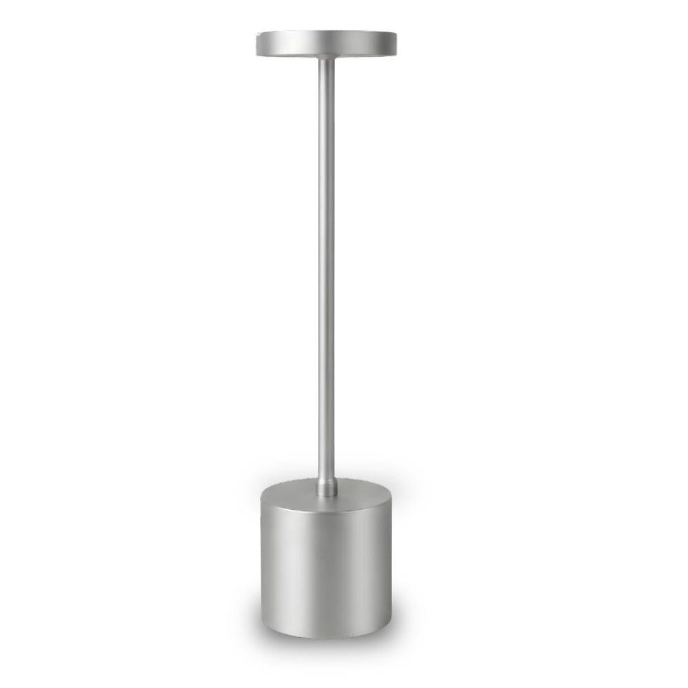 Modern Sliver Rechargeable Table Lamp with 3 Color Light Modes