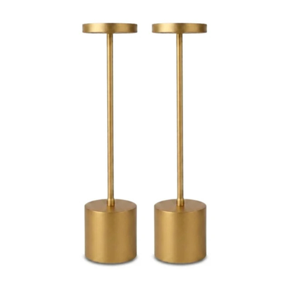 2 Pack Modern Gold Rechargeable Table Lamp with 3 Color Light Modes