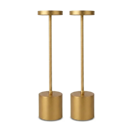 2 Pack Modern Gold Rechargeable Table Lamp with 3 Color Light Modes