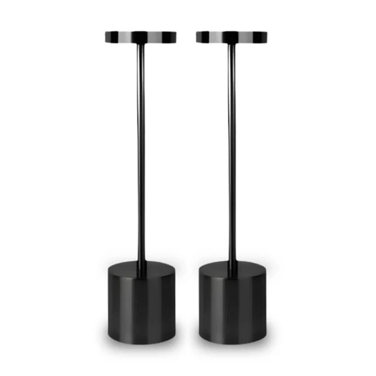 2 Pack Modern Black Rechargeable Table Lamp with 3 Color Light Modes